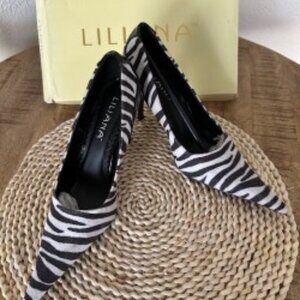 Liliana Zebra Striped Heels Size 6 1/2